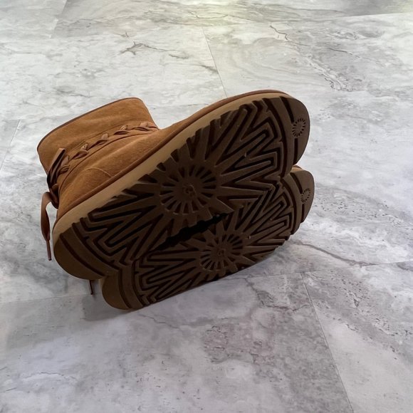 UGG Women's Classic Lace Chestnut Mid Suede 1103757‎ Winter Boot Size 6 - Picture 8 of 12